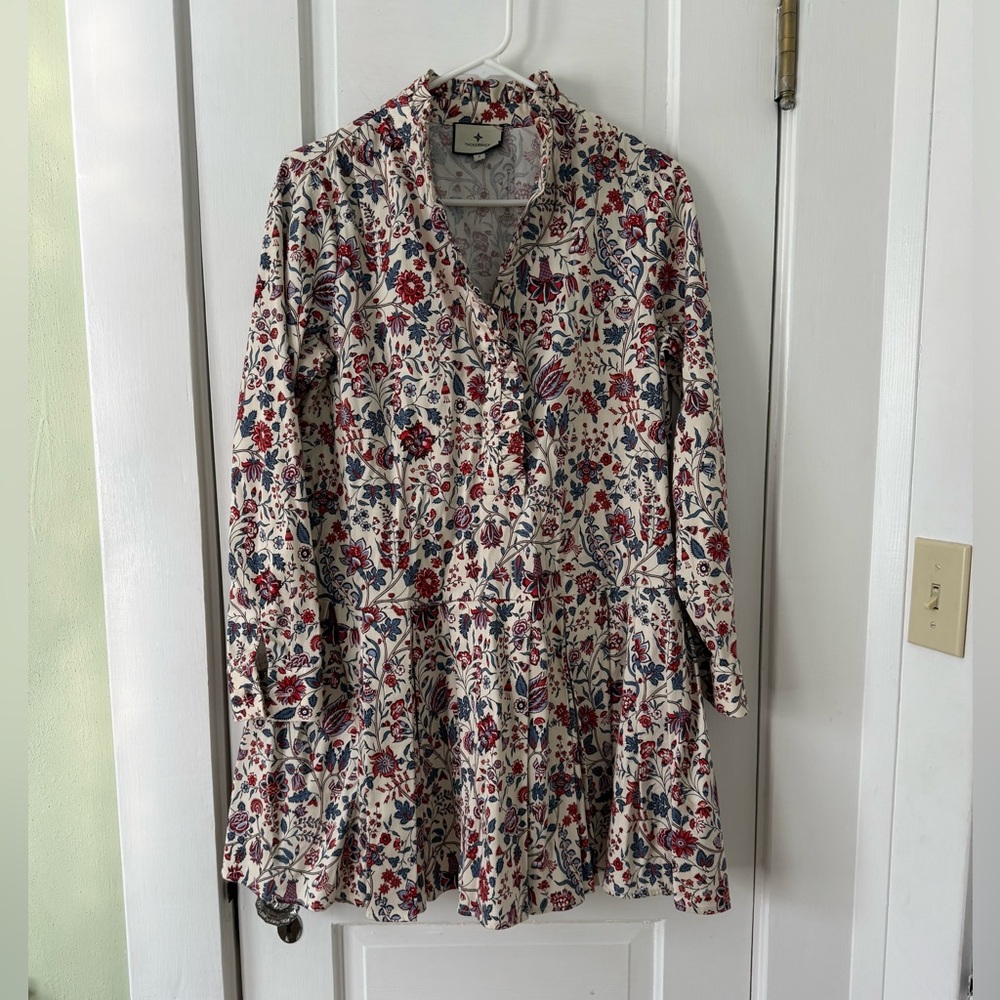 Tuckernuck Tate Red and Blue Floral Paisley Mini Dress